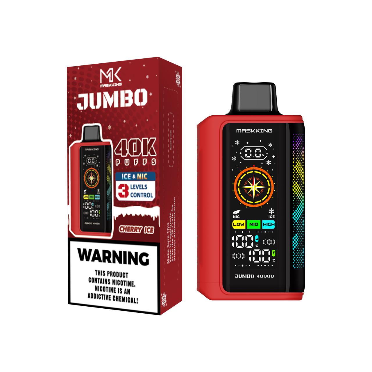 Vapeador Maskking Jumbo 40000 puffs Cherry Ice original recargable México