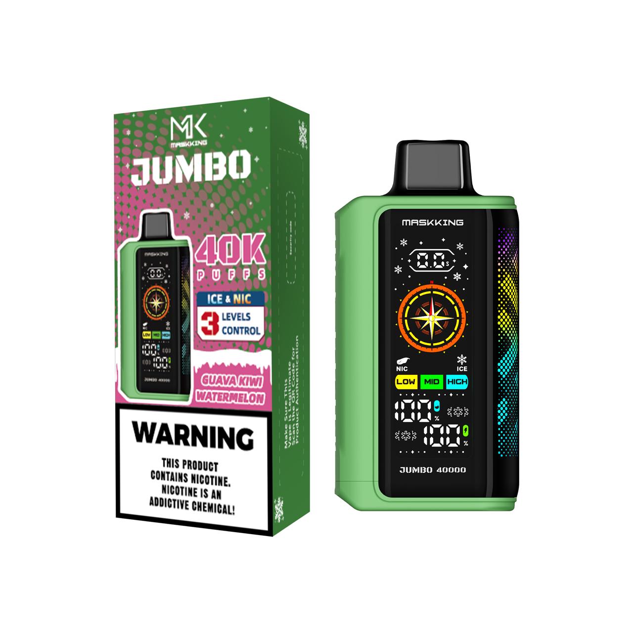 Vapeador Maskking Jumbo sabor Guava Kiwi Watermelon 40000 caladas México