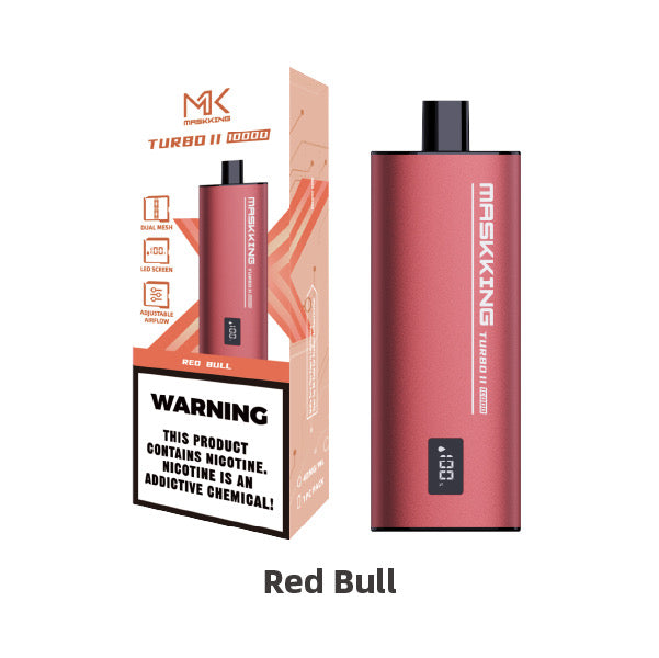 Vape desechable Maskking Turbo II 10000 con nicotina y envío rápido México Red Bull