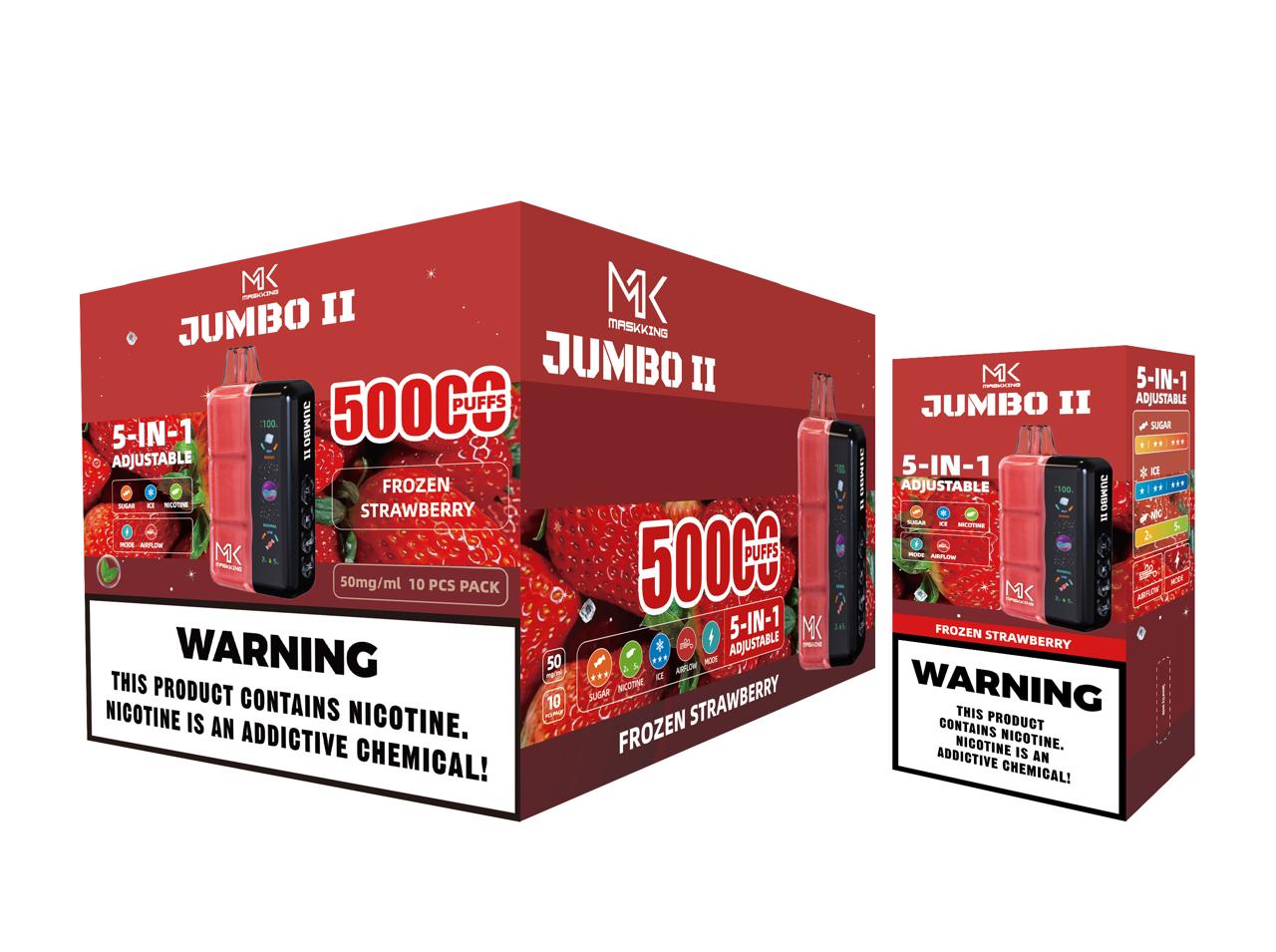 Maskking Jumbo II 10 Pack — Frozen Strawberry — Vape 50,000 caladas 5-en-1 ajustable Maskking México