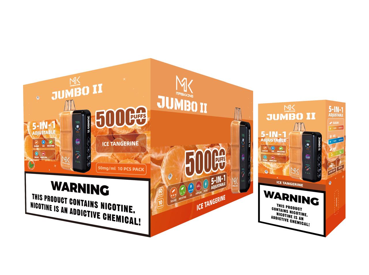 Maskking Jumbo II 10 Pack — Ice Tangerine — Vape 50,000 caladas 5-en-1 ajustable Maskking México