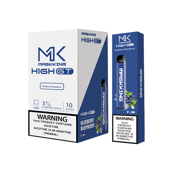 Maskking GT 10 Pack Blueberry Raspberry vape desechable original MK, sabor bluerazz, envío rápido.