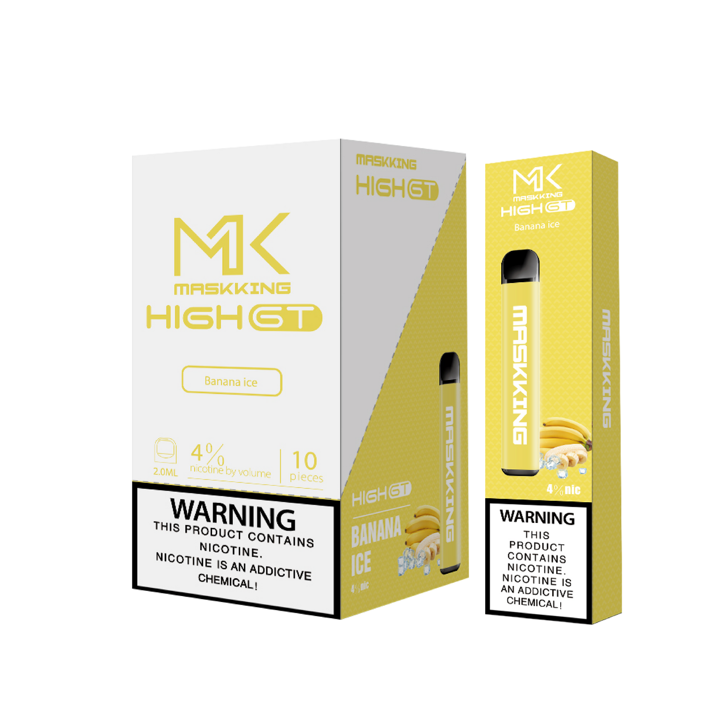 Maskking GT 10 Pack Ice Banana vapeador original MK con sabor plátano fresco y mentolado, envío express en México.