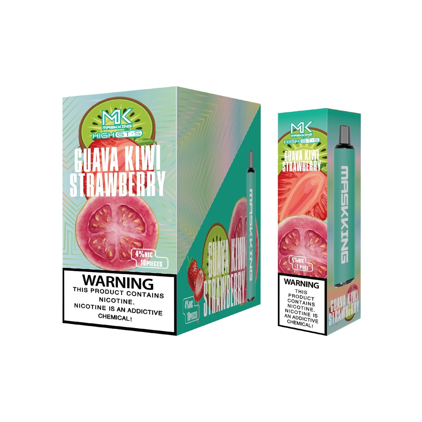 Maskking GTS 10 Pack Guava Kiwi Strawberry vapeador Maskking original con sabor tropical mixto, envío rápido.