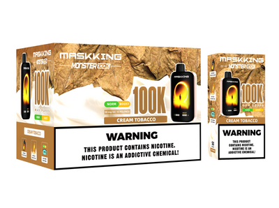 Maskking Monster 10 Pack — Cream Tobacco — Vape 100,000 caladas con pantalla Maskking México