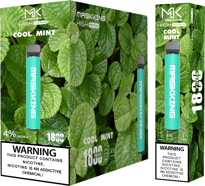 Maskking Pro Plus 10 Pack Cool Mint vapeador desechable original MK con sabor mentolado, entrega express nacional.