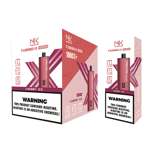 Maskking Turbo 10 Pack Cherry Ice, vapeador desechable original con sabor cereza helada, entrega inmediata.