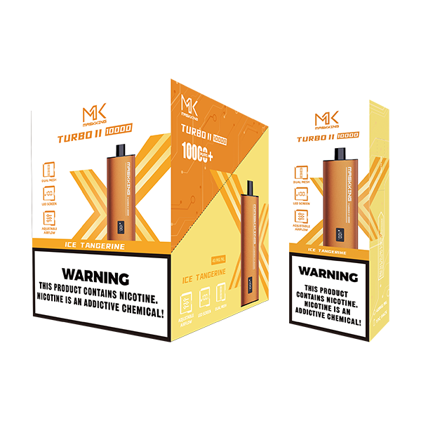 Maskking Turbo 10 Pack Ice Tangerine vape desechable con sabor mandarina helada, entrega inmediata.