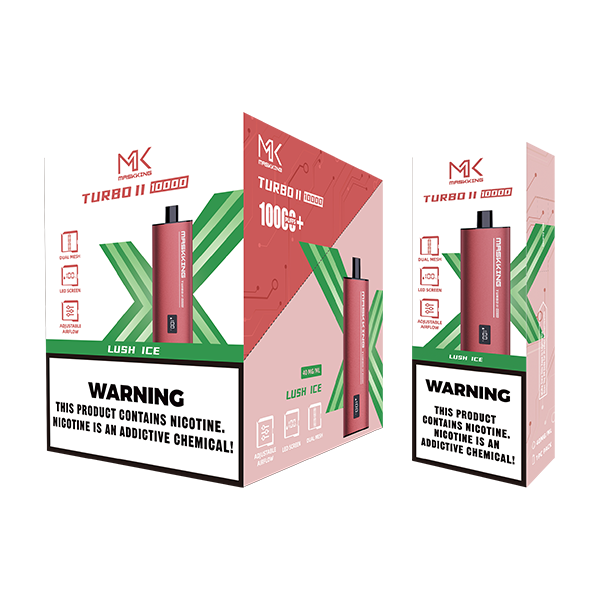 Maskking Turbo 10 Pack Lush Ice, vape Maskking original con sabor sandia helada, envío a todo México.