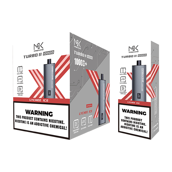 Maskking Turbo 10 Pack Lychee Ice, vapeador desechable MK original con sabor exótico y entrega express nacional.