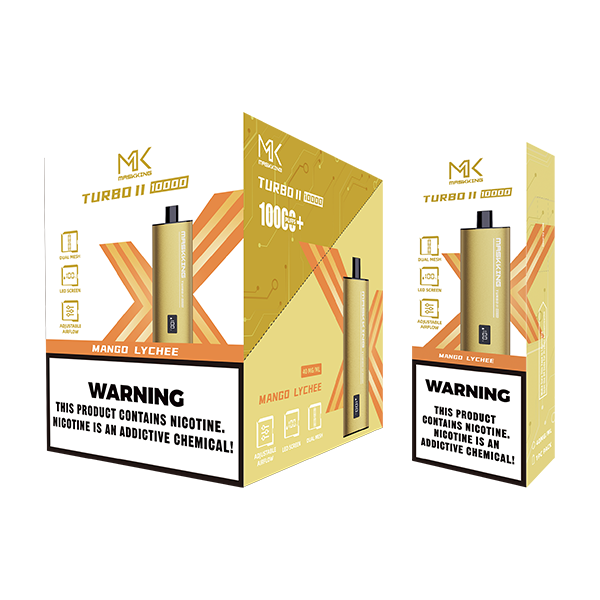 Maskking Turbo 10 Pack Mango Lychee vape desechable original con sabor exótico, entrega nacional.