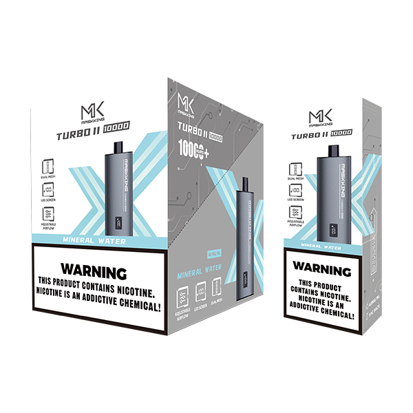 Maskking Turbo 10 Pack Mineral Water vapeador original MK con sabor refrescante, envío express.