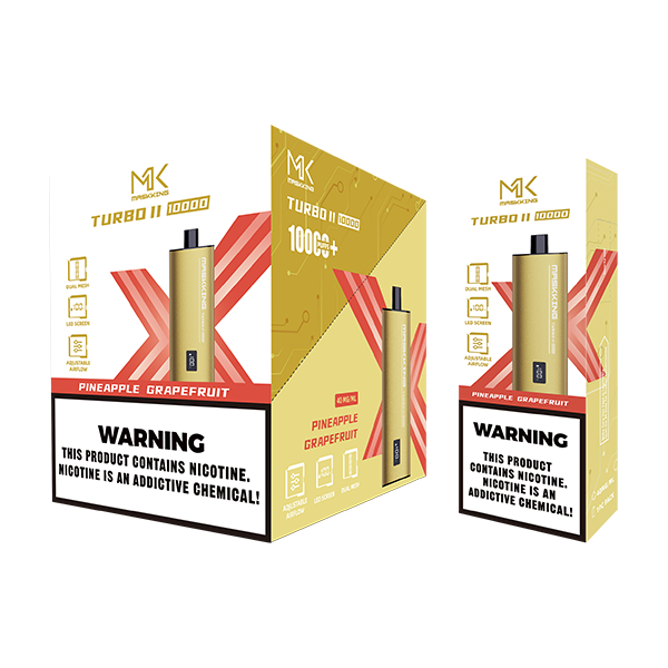 Maskking Turbo 10 Pack Pineapple Grapefruit vapeador original con sabor piña y toronja, envío en México.