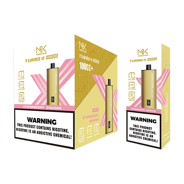 Maskking Turbo 10 Pack Strawberry Banana vapeador MK con sabor fresa y plátano, entrega nacional.